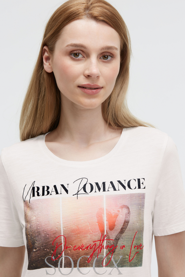 T-Shirt mit Rundhalsausschnitt und Photoprint