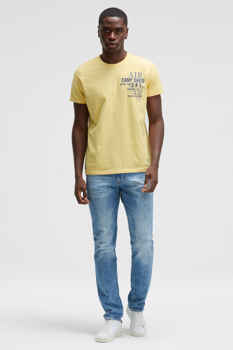 T-Shirt mit Streifen-Design und Rücken-Print