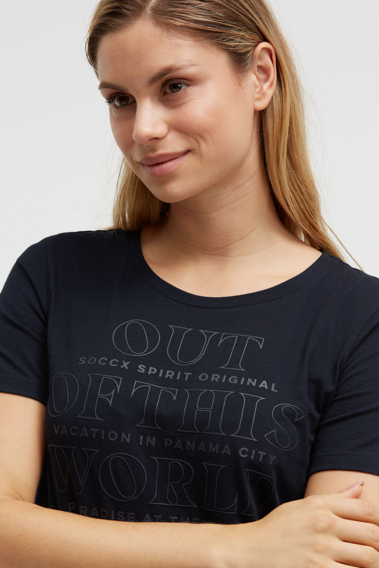 T-Shirt Rundhals mit Rubber Print
