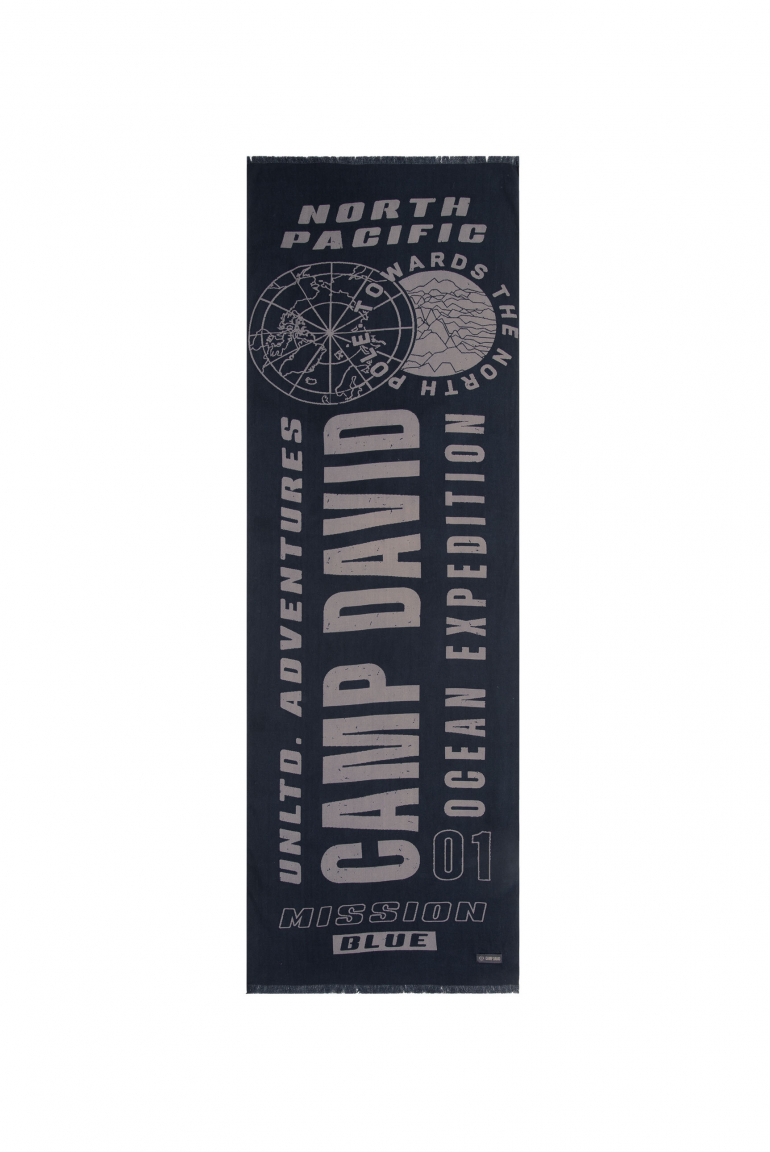 Webschal mit Logo Print und Fransen