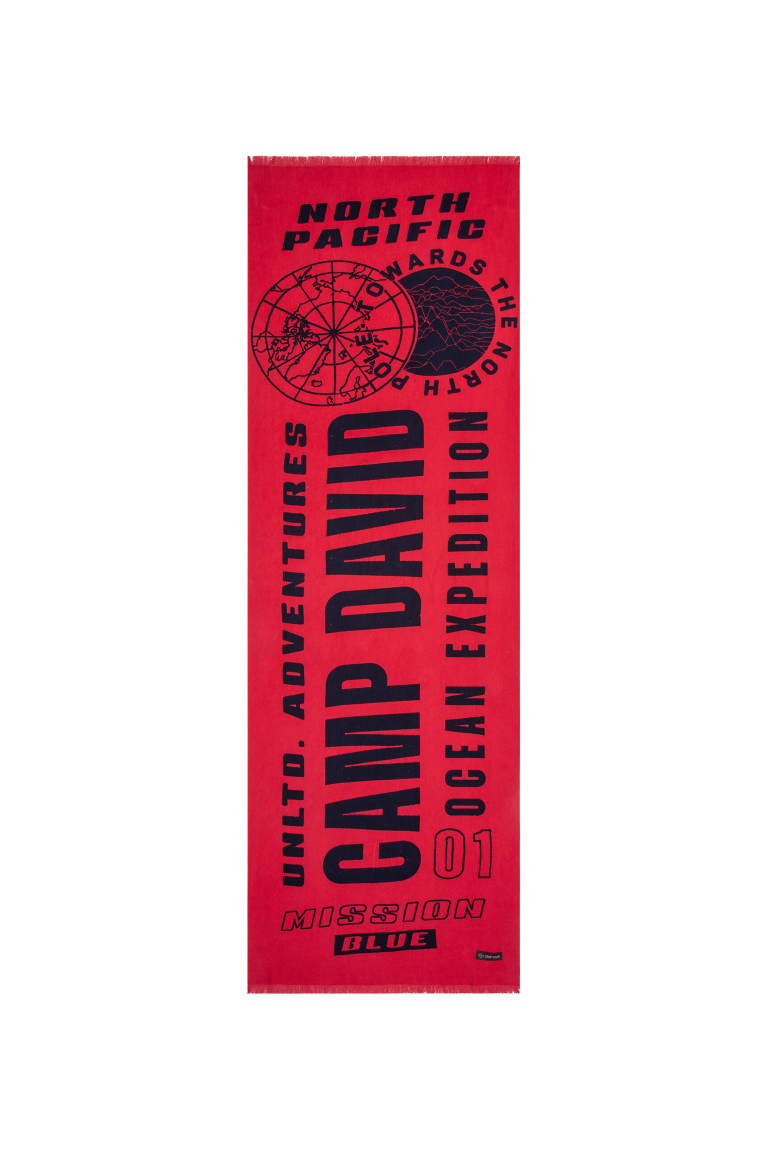 Webschal mit Logo Print und Fransen