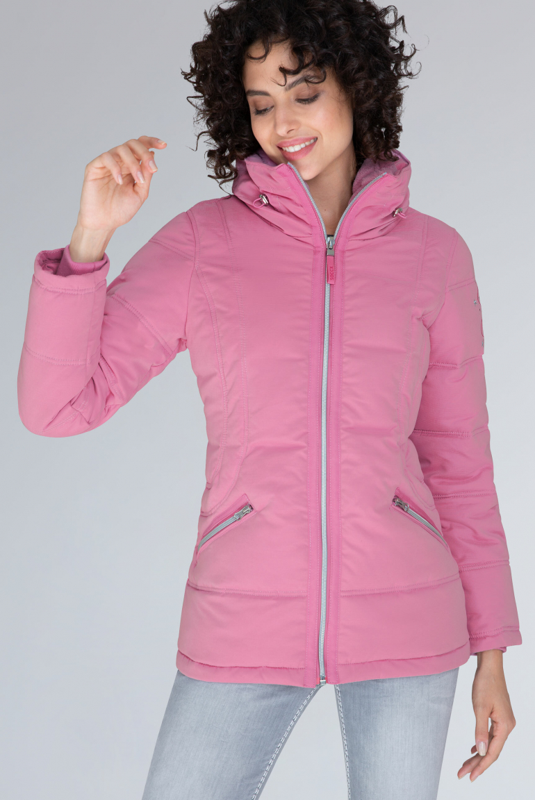 Winterjacke mit Struktur und Doppelkragen