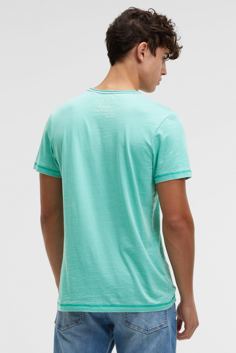 Ausbrenner-Shirt mit Used Look und Label Prints