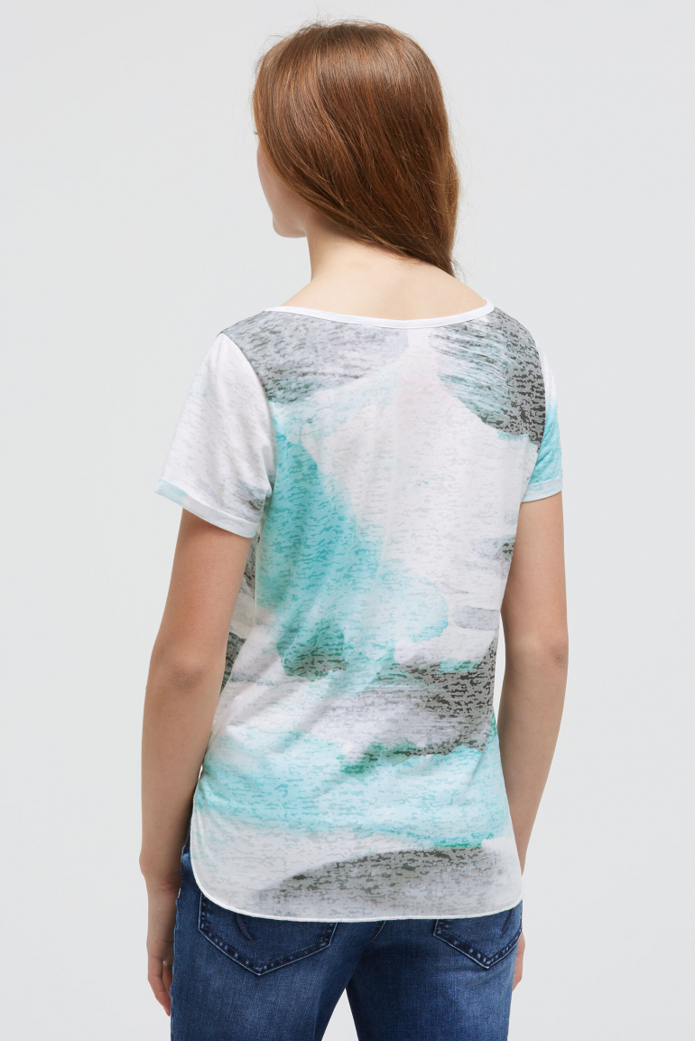 Ausbrenner-T-Shirt mit All Over Print