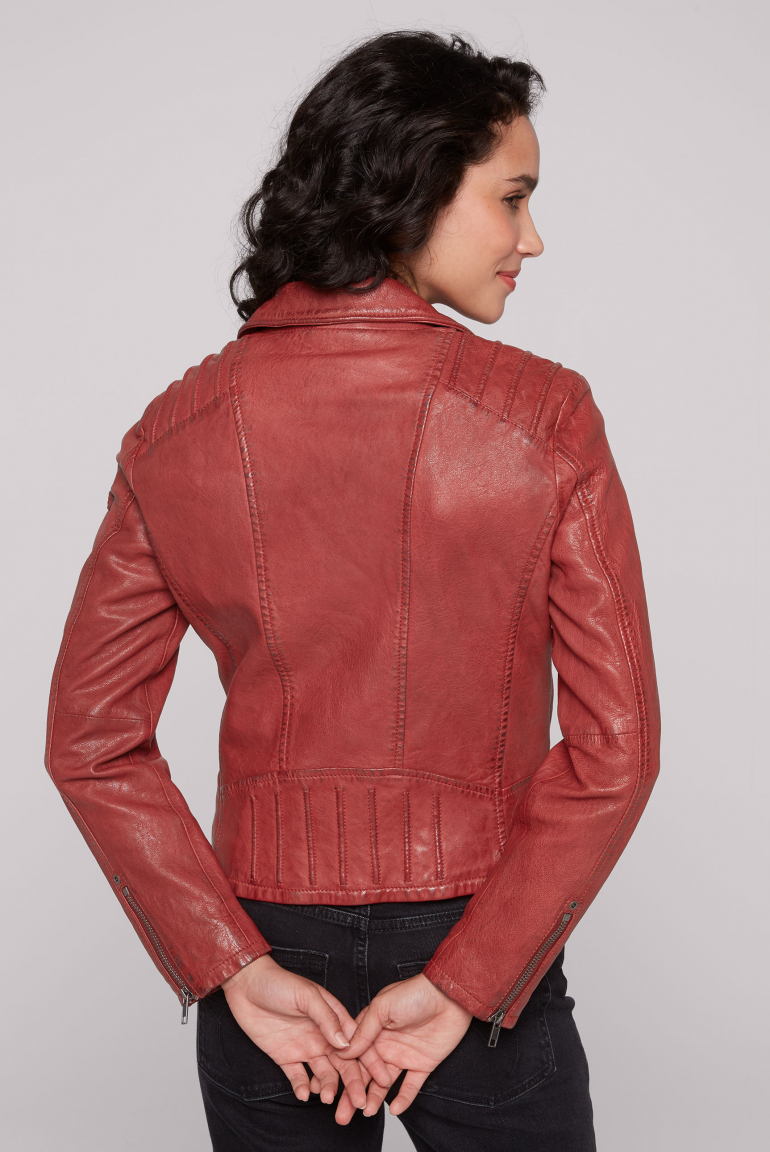 Bikerjacke aus Leder im Vintage Look