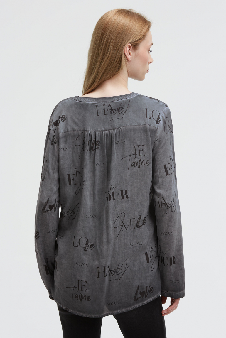 Bluse mit All Over Print