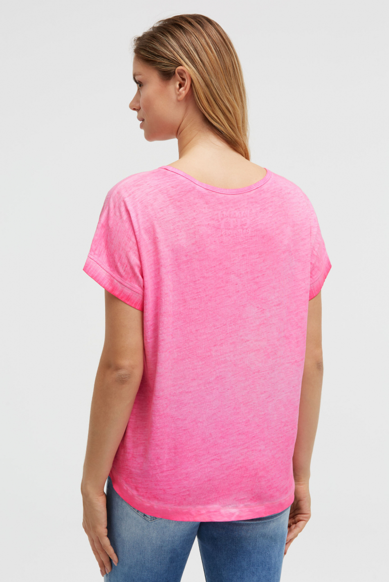 Blusenshirt im Stoffmix mit Artwork