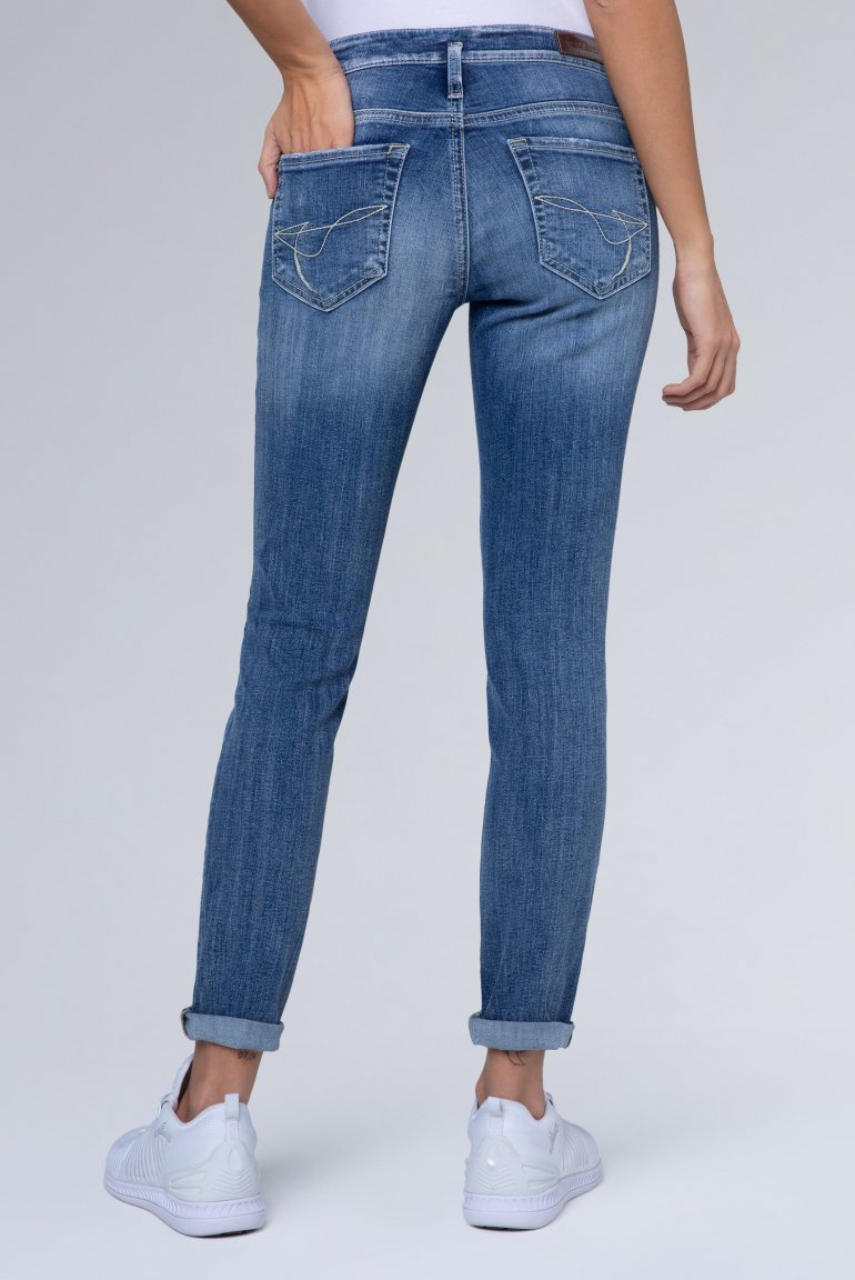Dark used Jeans KA:RA mit Doppelknopf