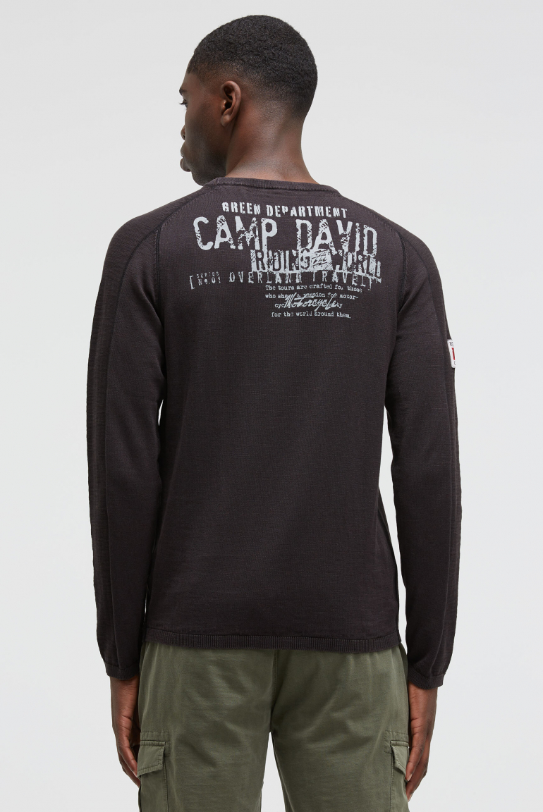 Feinstrickpullover mit Label Prints