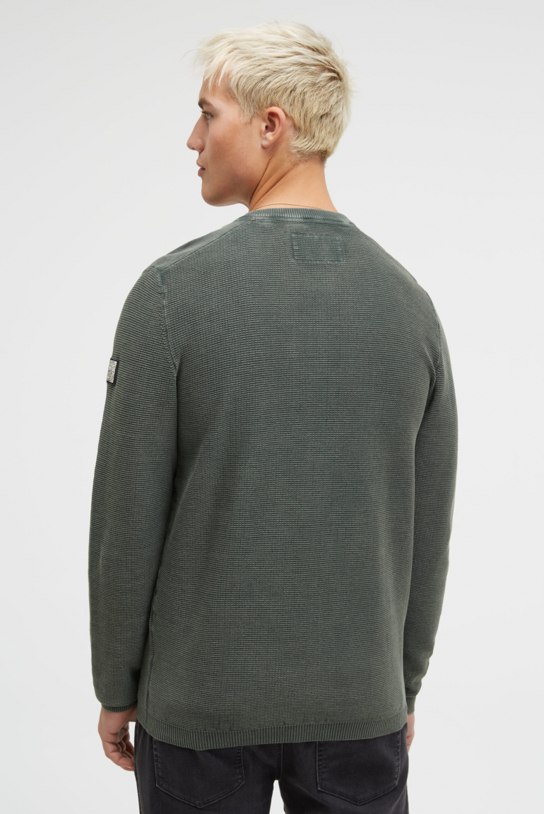 Henley-Pullover Stone Washed