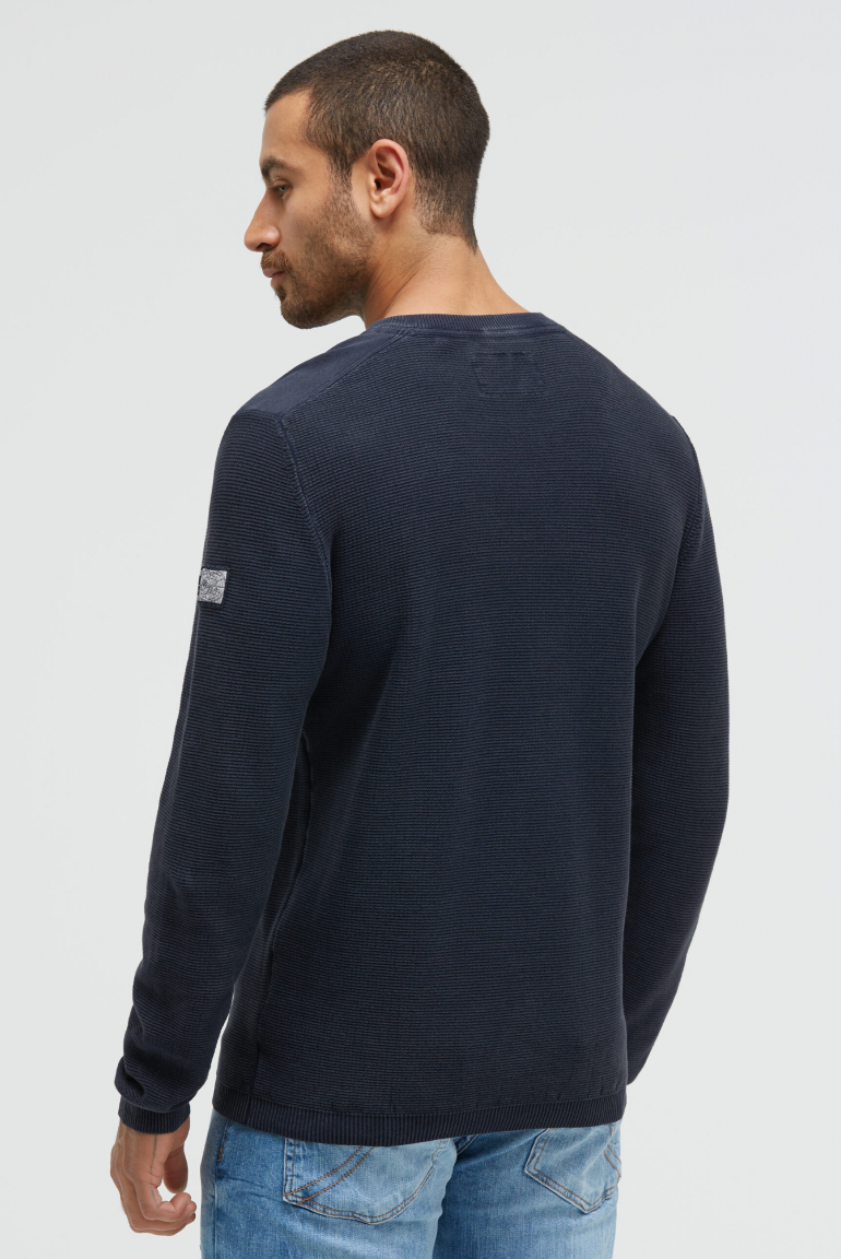 Henley-Pullover Stone Washed