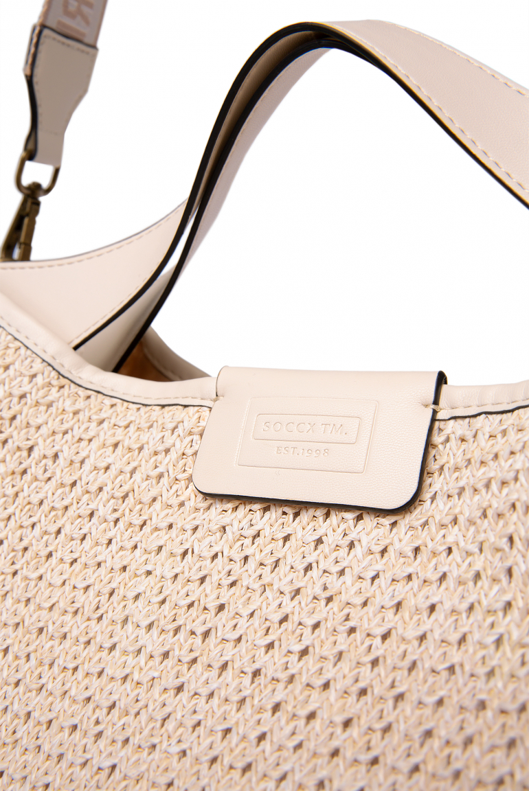 Hobo Bag im Häkel-Design mit Logo-Wechselgurt