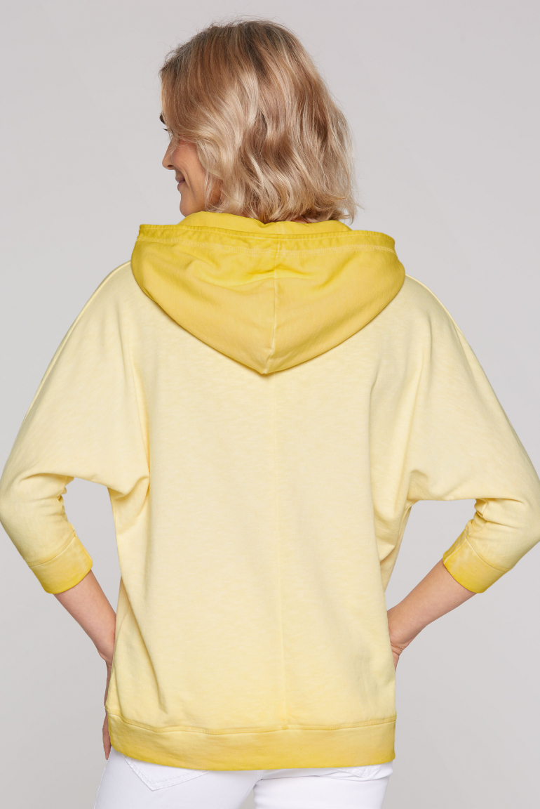 Hoodie mit kurzen Fledermausärmeln und Folienprint