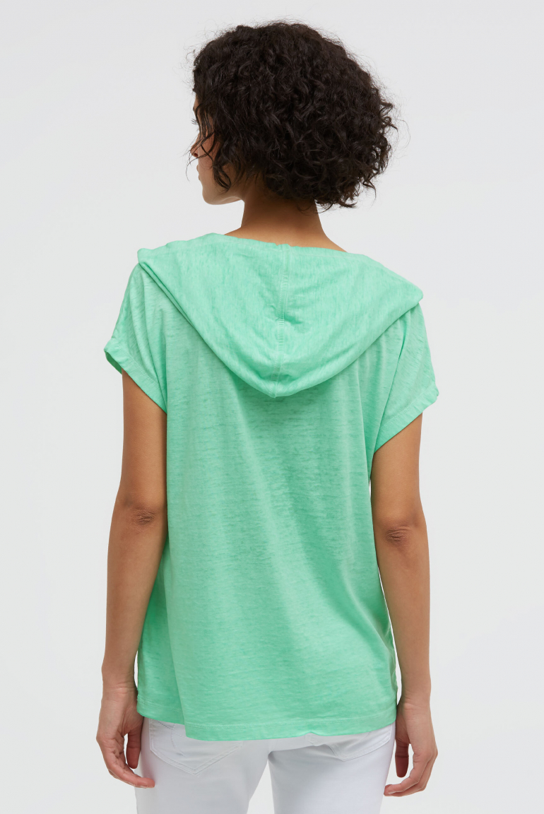 Hoodie-Top mit Ausbrenner-Effekten und Print