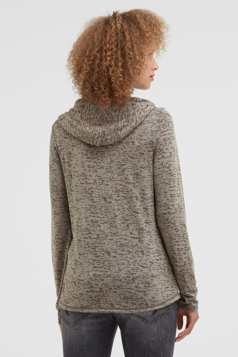 Kapuzenshirt mit Ausbrenner-Effekten und Artwork