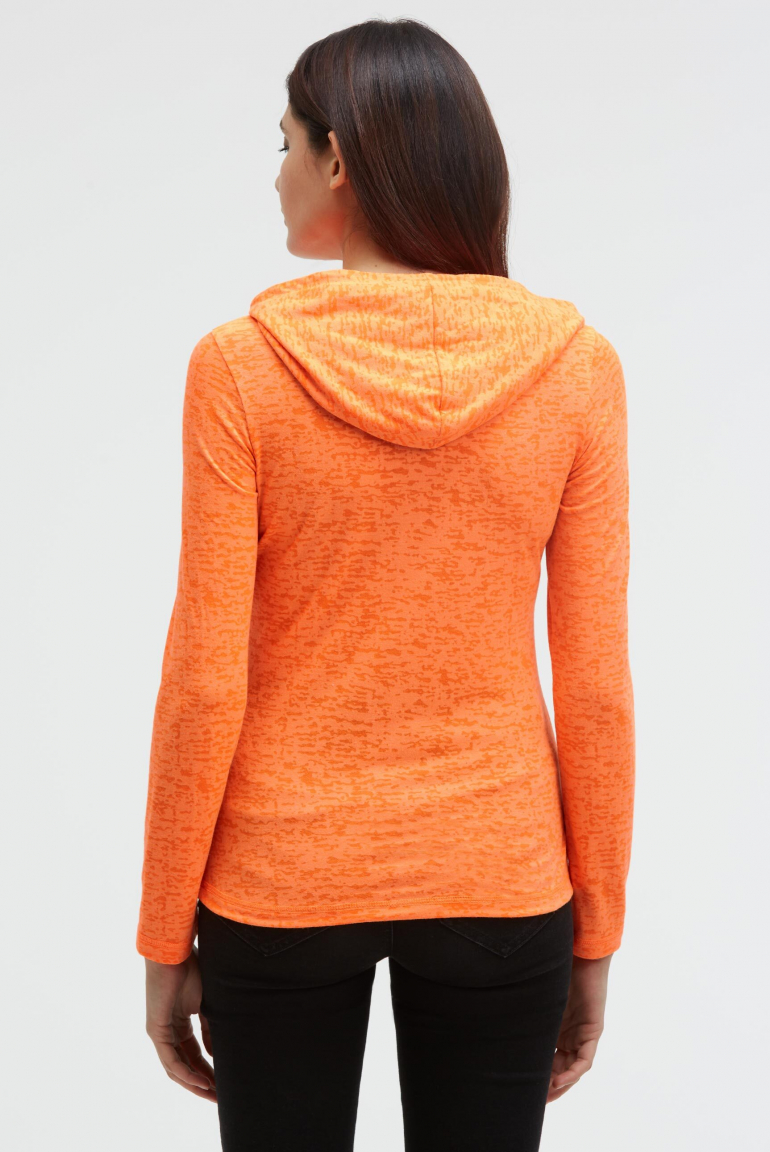 Kapuzenshirt mit Ausbrenner-Effekten und Artwork