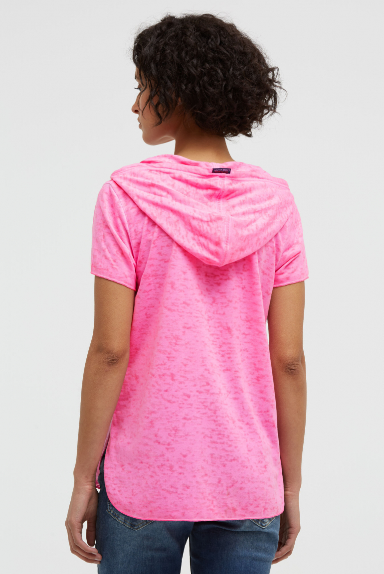 Kapuzenshirt mit Ausbrenner-Effekten und Artwork