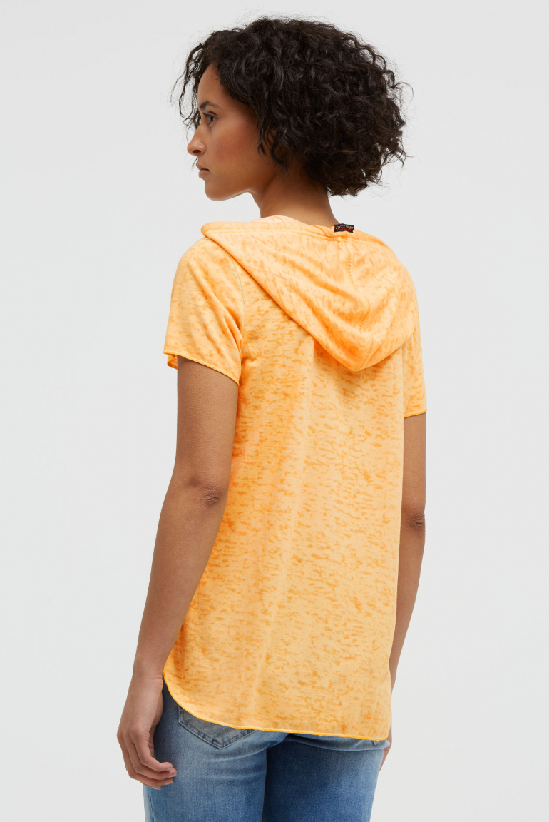 Kapuzenshirt mit Ausbrenner-Effekten und Artwork