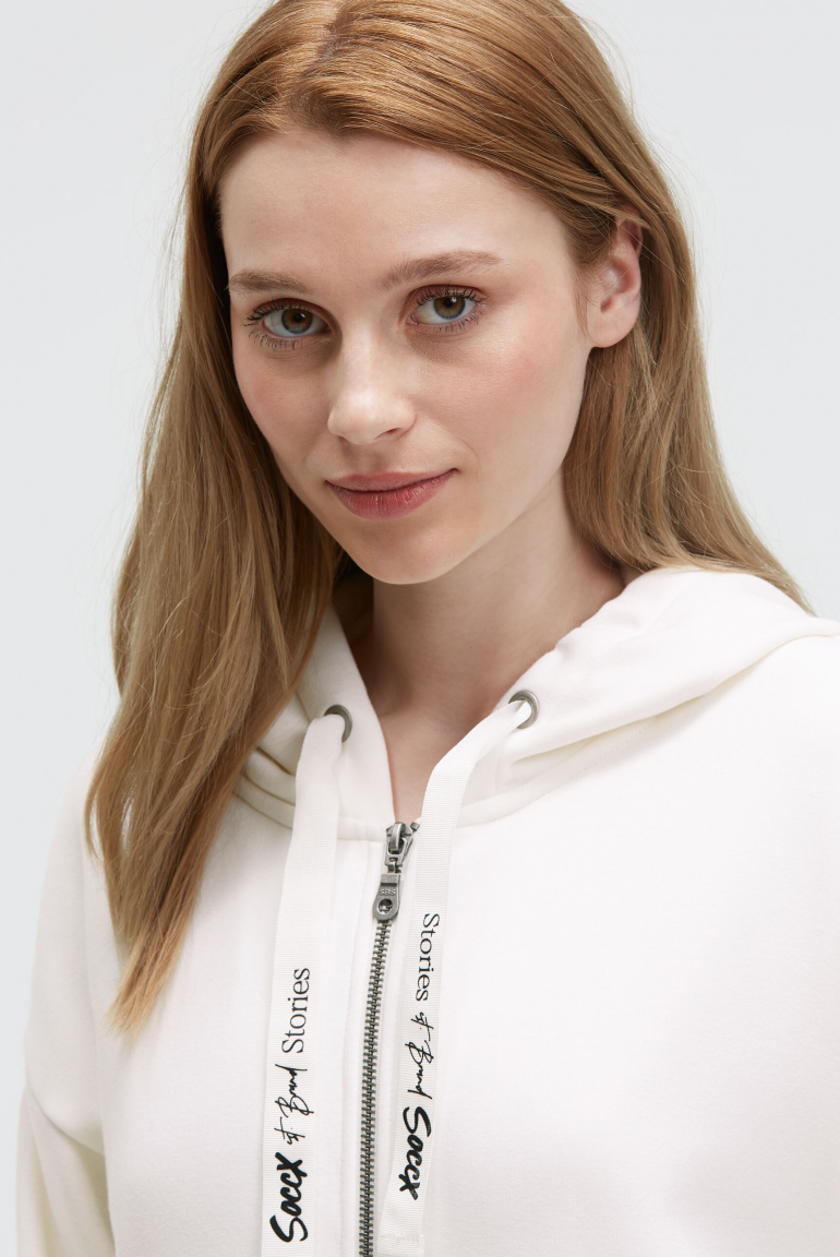 Kapuzensweatjacke mit Glossy-Rücken-Artwork