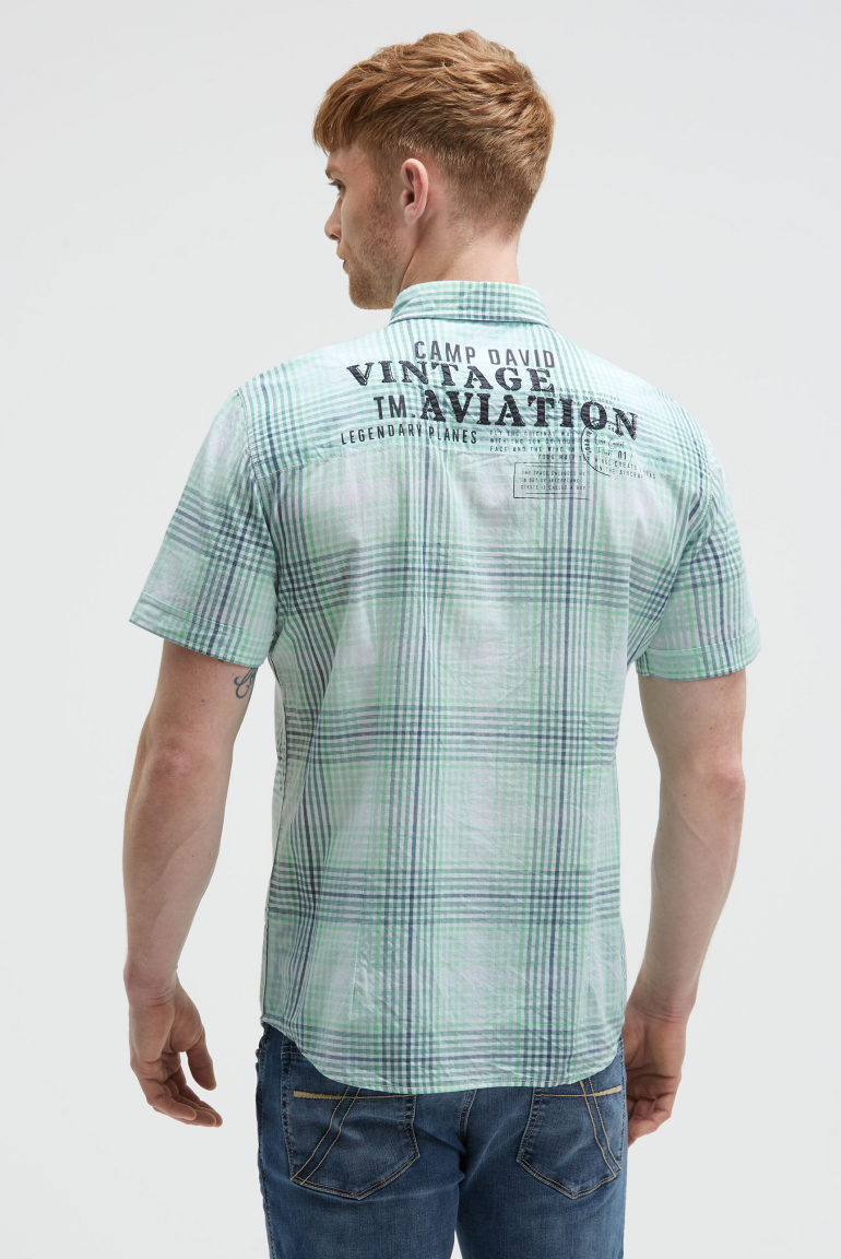 Karohemd Kurzarm mit Label-Applikationen