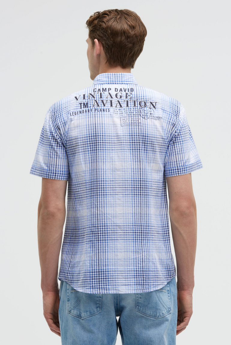 Karohemd Kurzarm mit Label-Applikationen