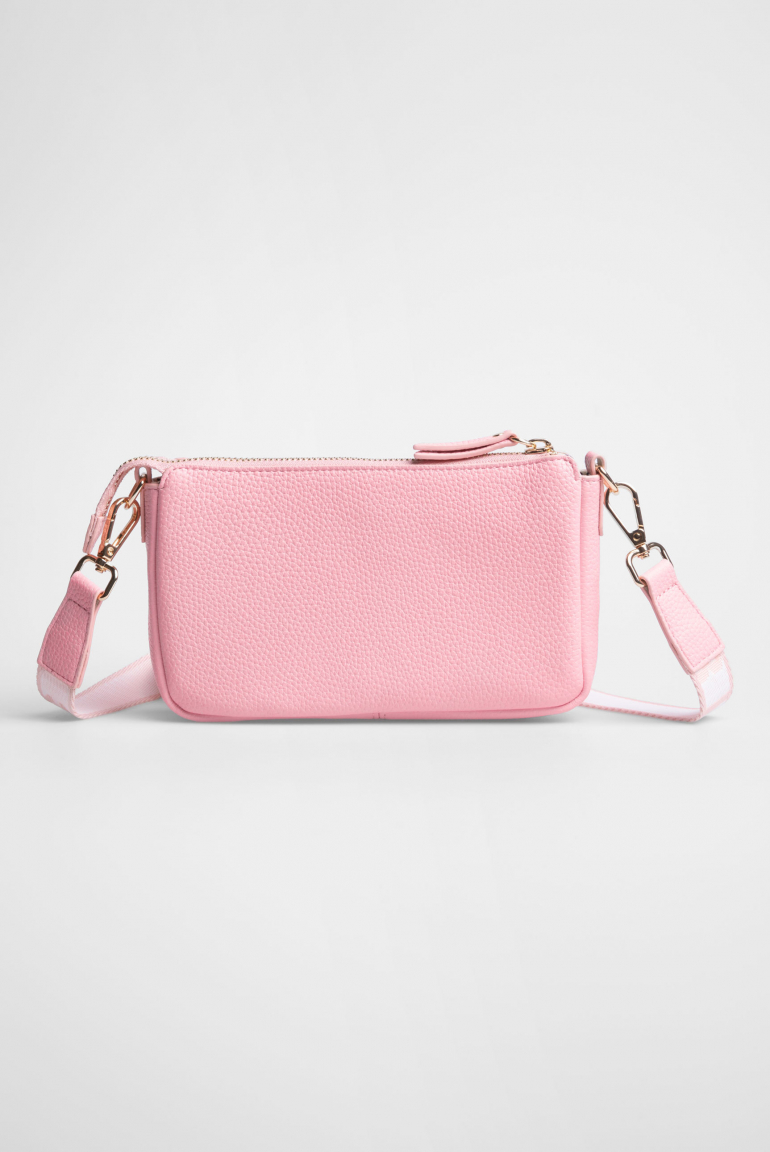 Kleine Umhängetasche mit Logo und Intarsia-Webriemen