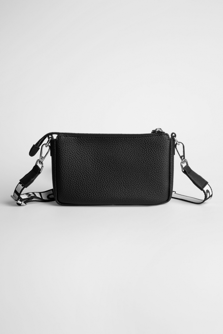 Kleine Umhängetasche mit Logo und Intarsia-Webriemen