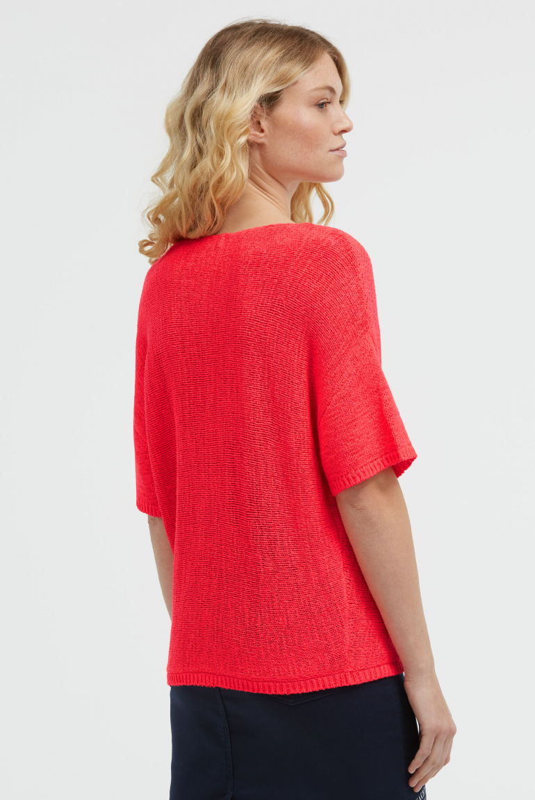 Kurzarm-Pullover aus Bändchengarn