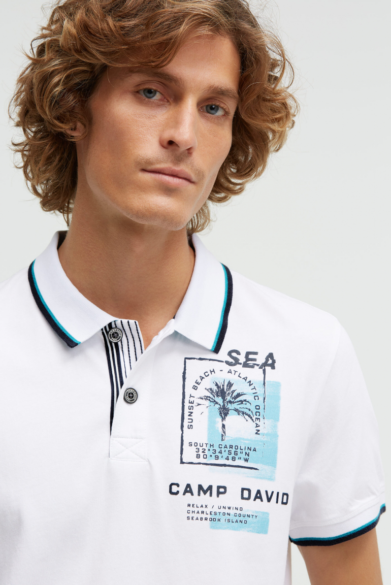 Kurzarmpolo mit Rücken-Print