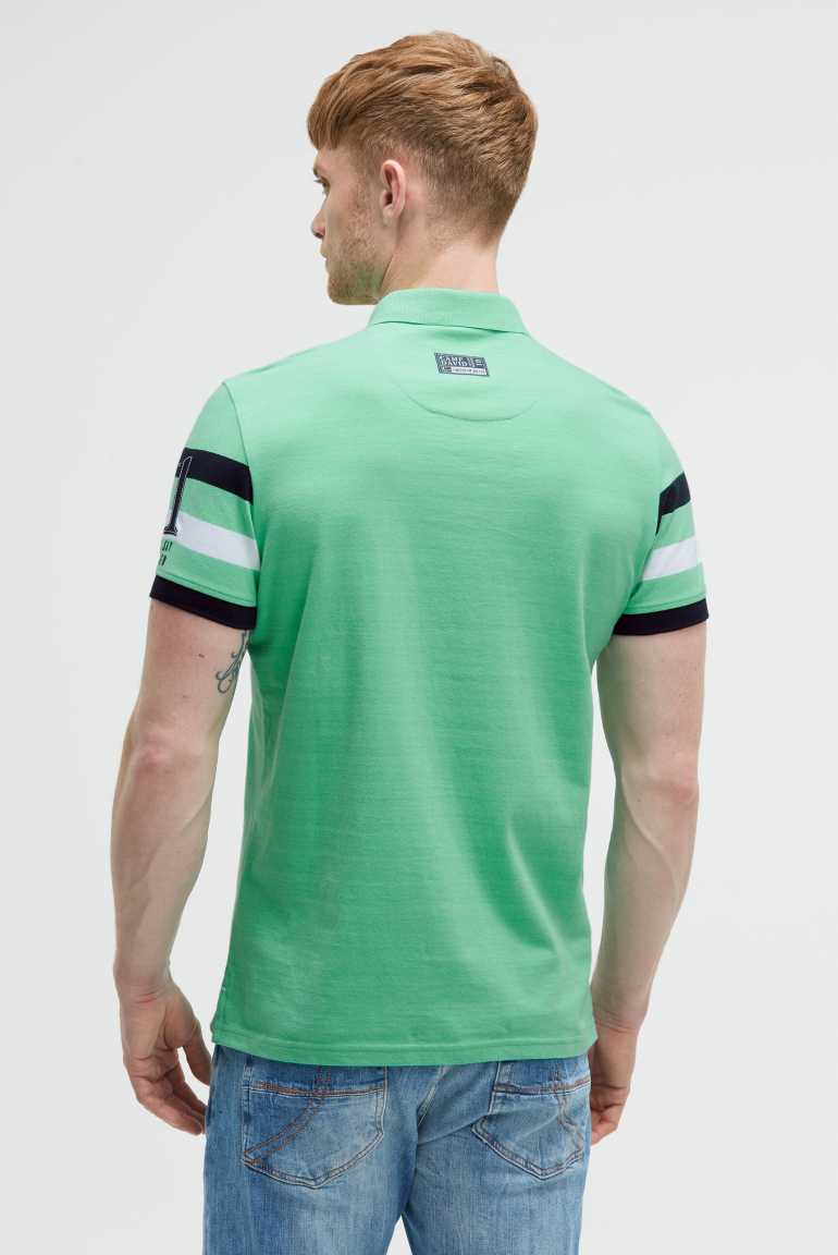 Kurzarmpolo mit Streifen-Design und Artworks