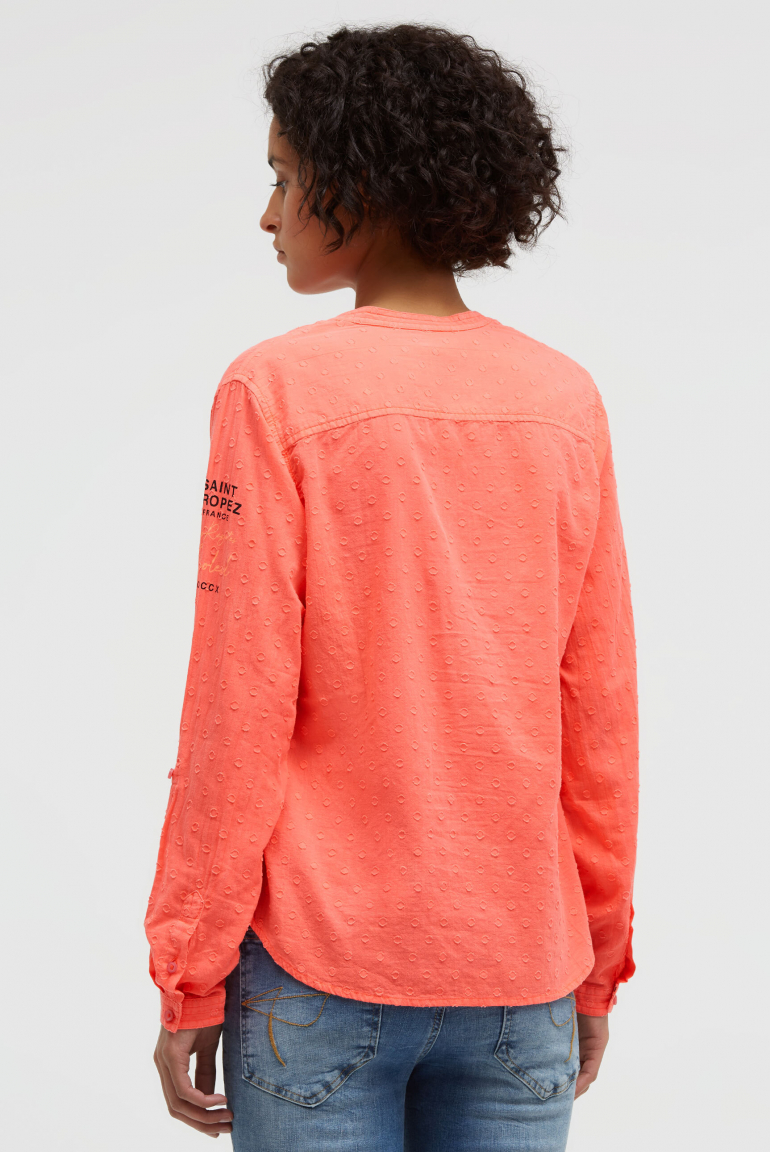 Langarmbluse mit Tunika-Ausschnitt und Prints