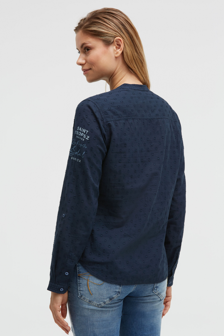 Langarmbluse mit Tunika-Ausschnitt und Prints