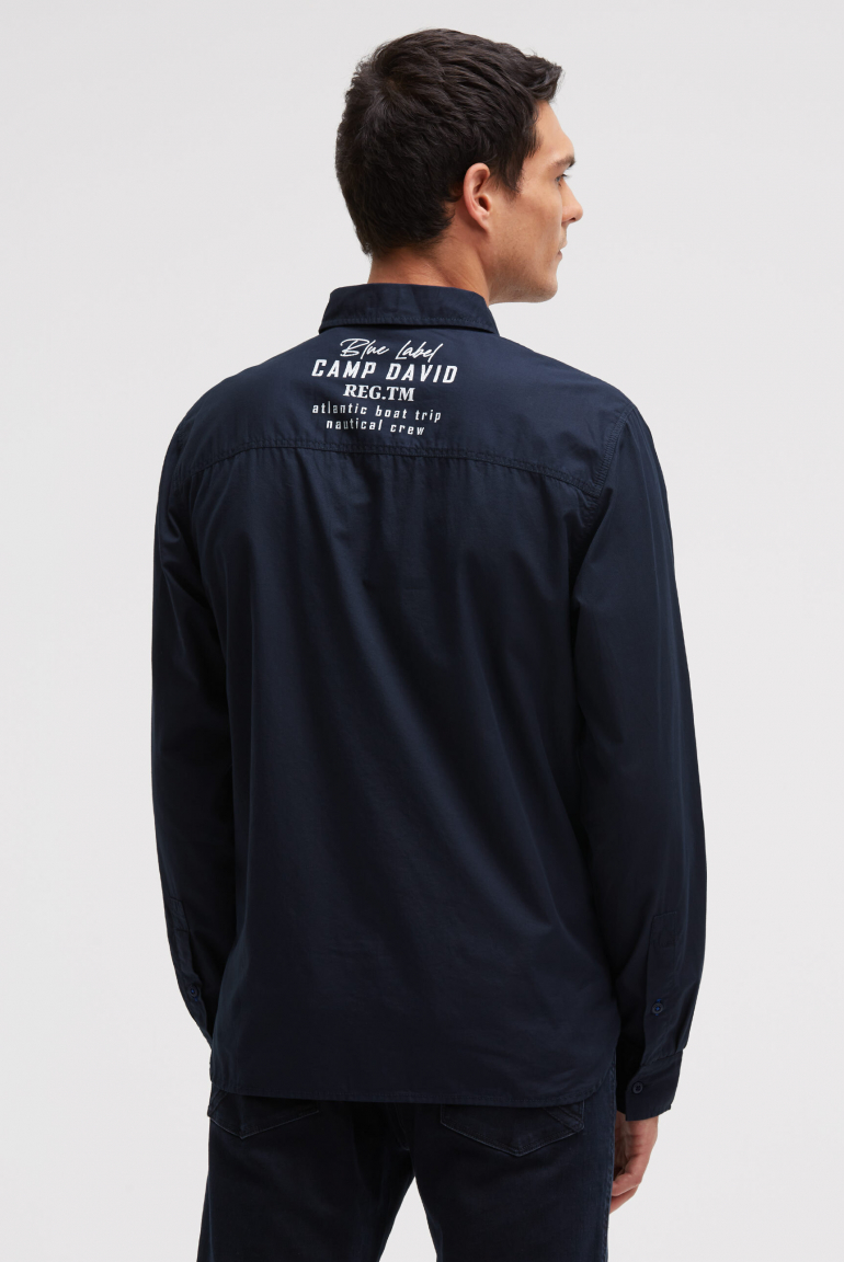 Langarmhemd mit Klappentaschen und Prints