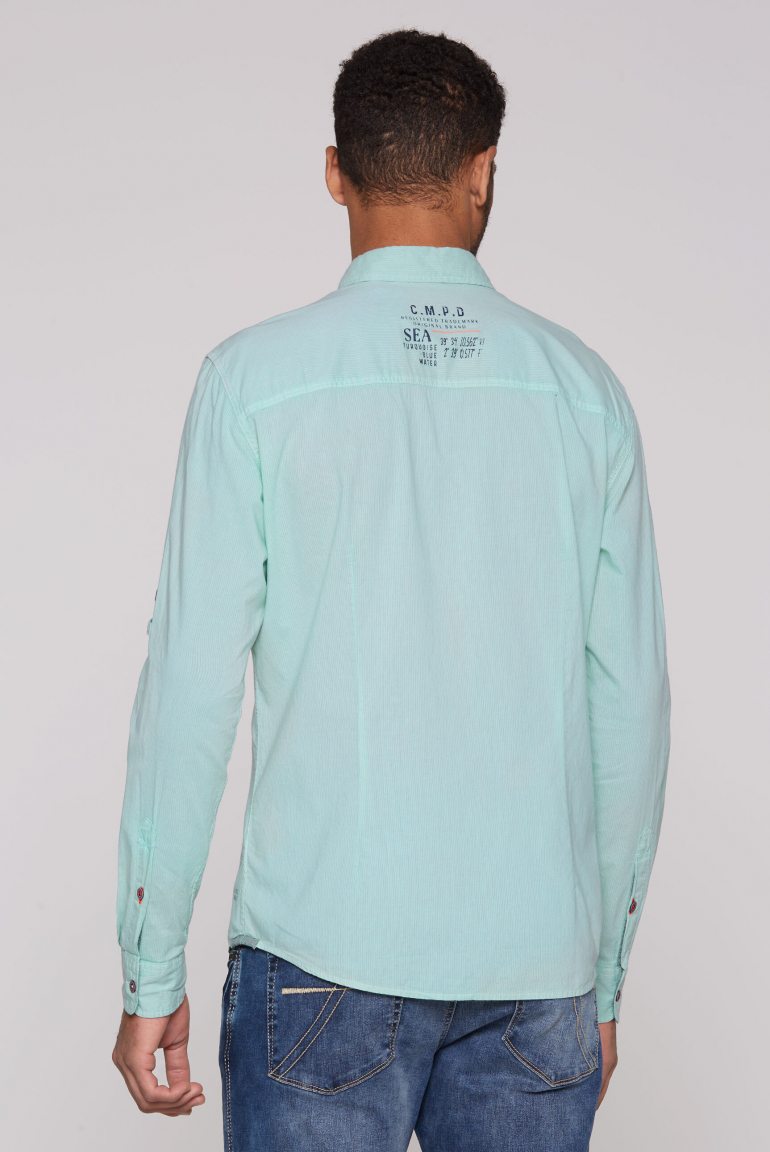 Langarmhemd mit Webstruktur