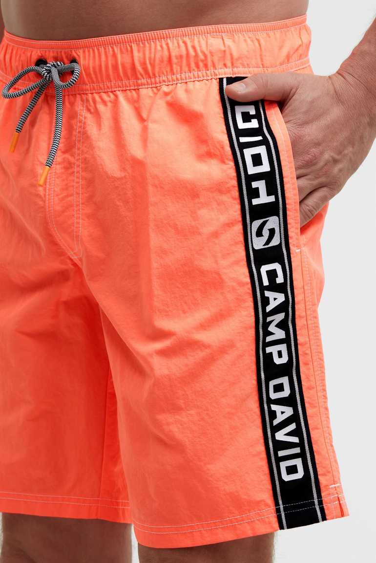 Lange Badeshorts mit Logo-Tapes