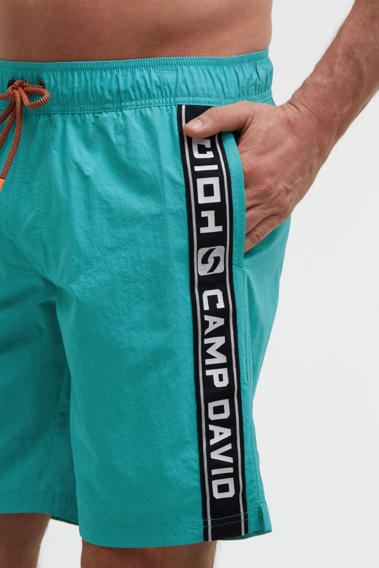 Lange Badeshorts mit Logo-Tapes