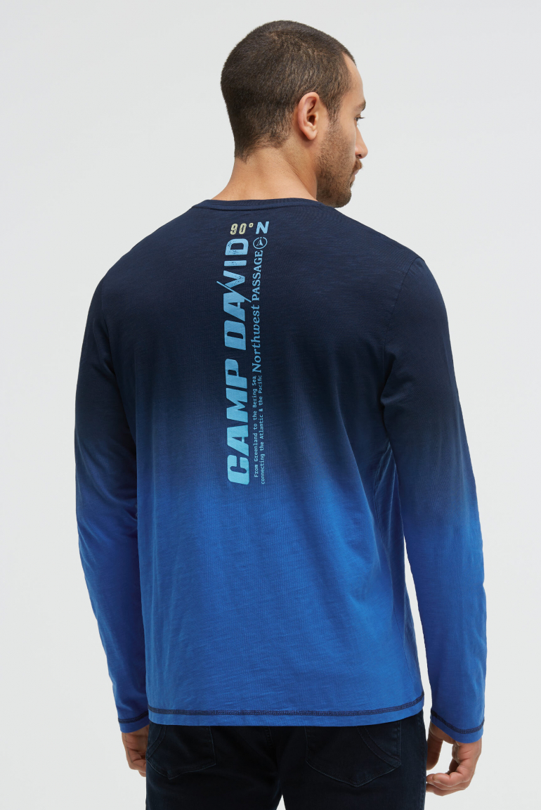 Longsleeve Dip Dye mit Label Prints