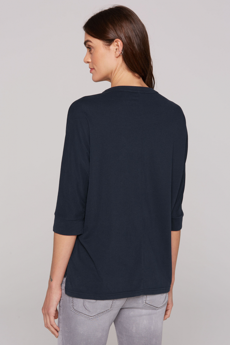 Oversized-Shirt mit Fledermausärmeln und Print