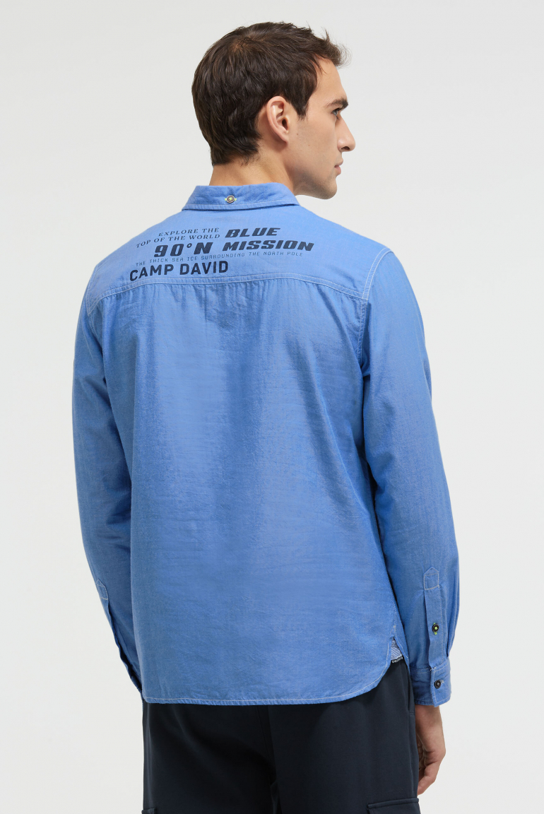 Oxford-Langarmhemd mit Label-Applikationen