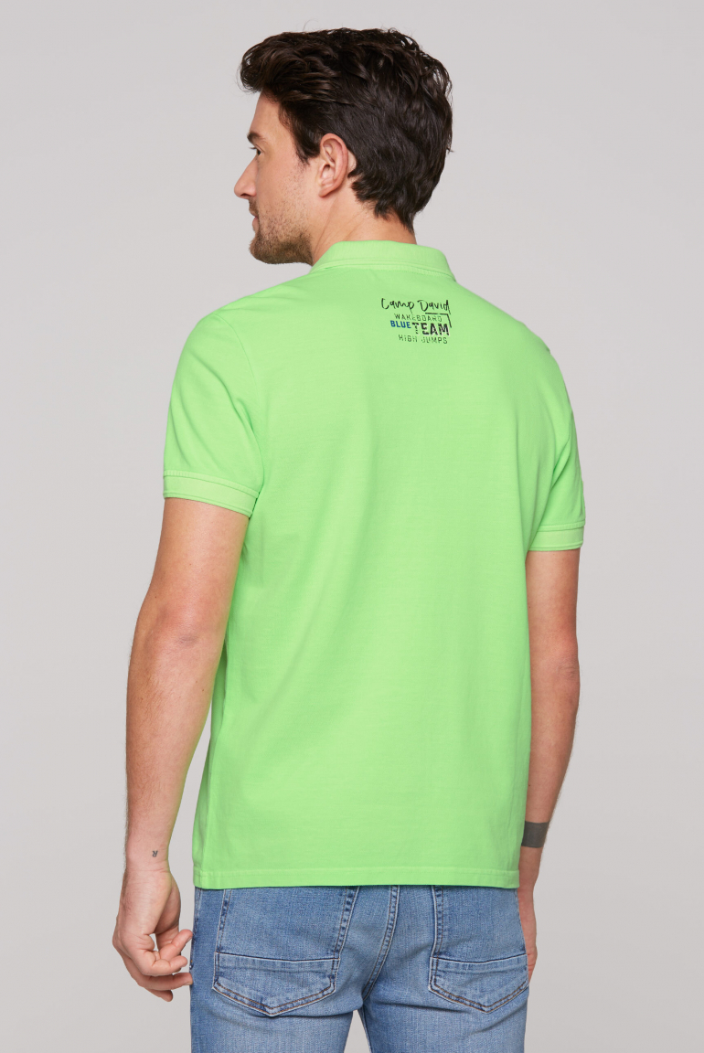 Poloshirt aus Pikee mit Label Prints