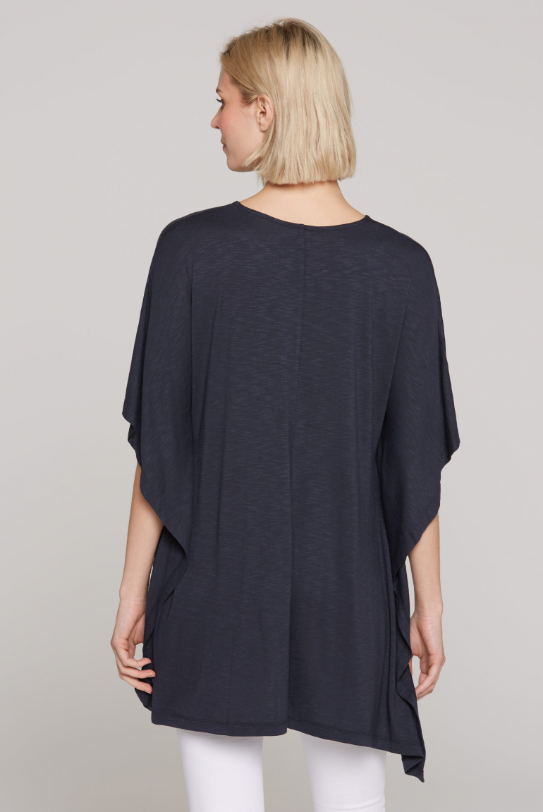 Poncho-Shirt mit tonigem Rubber Print
