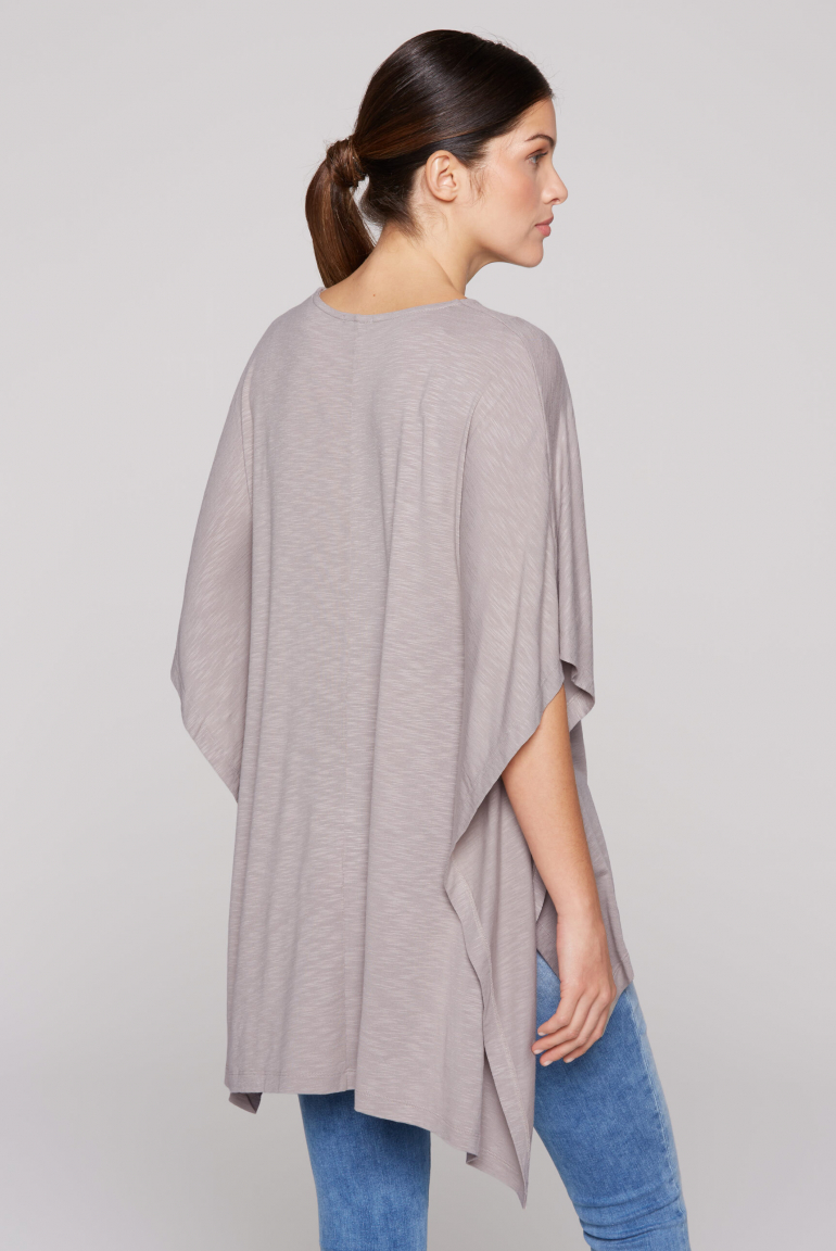 Poncho-Shirt mit tonigem Rubber Print