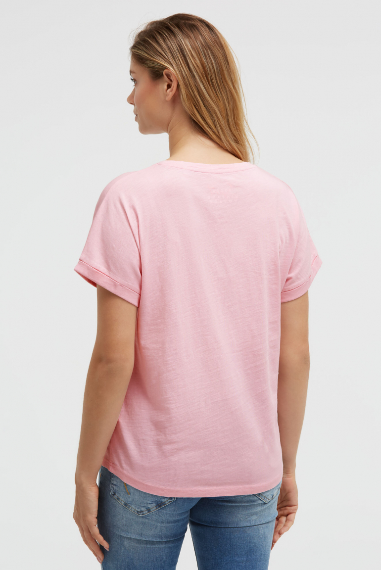 Rundhalsshirt mit Label Print