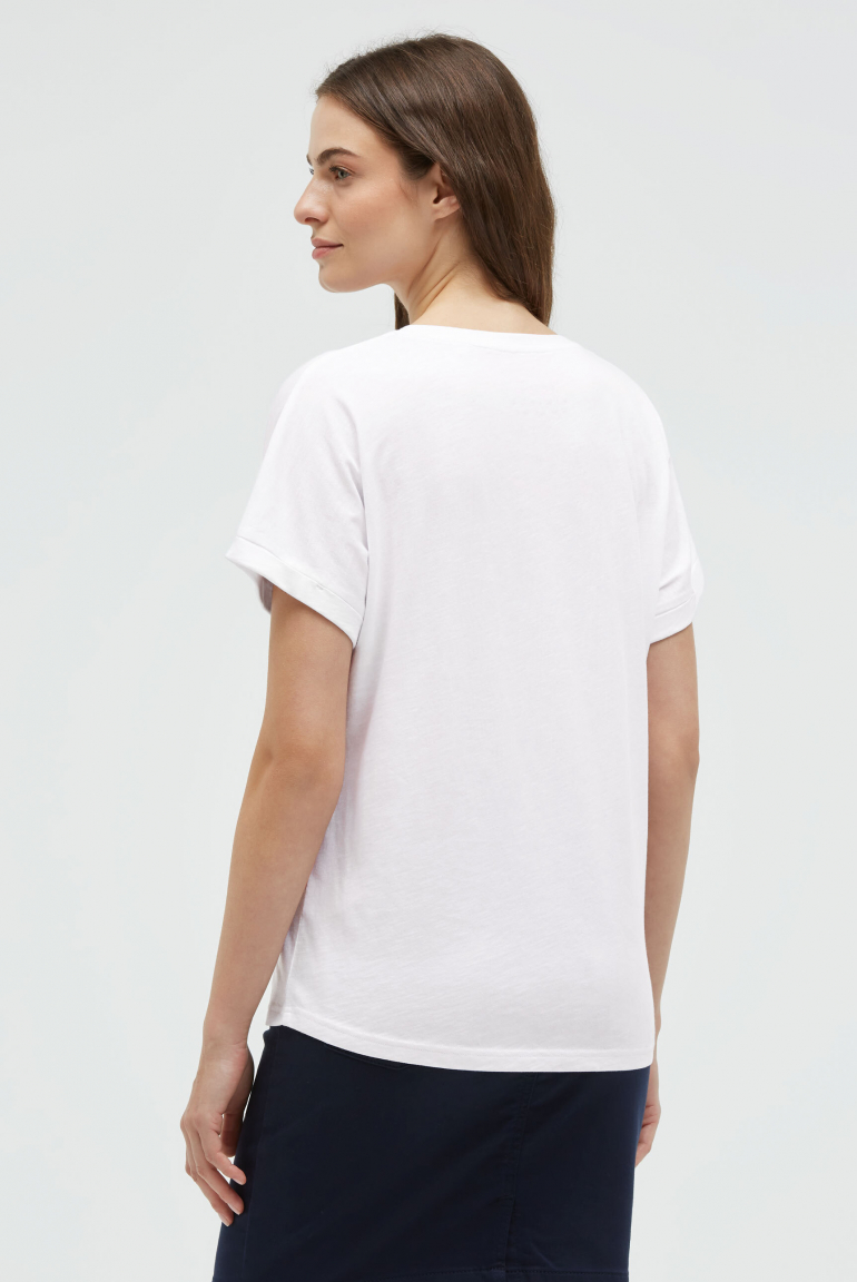 Rundhalsshirt mit Label Print