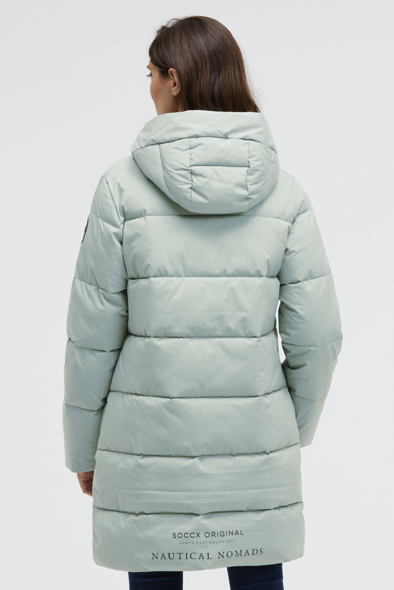 Stepp-Parka mit hochgeschlossener Kapuze