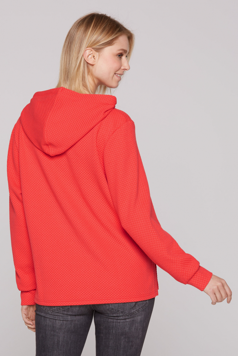 Strukturierter Hoodie mit Ärmel-Print