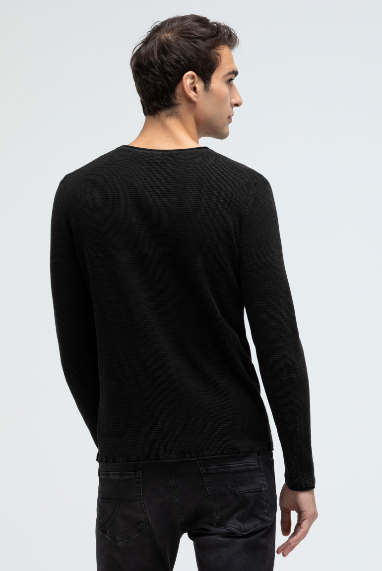 Strukturierter Pullover Stone Washed