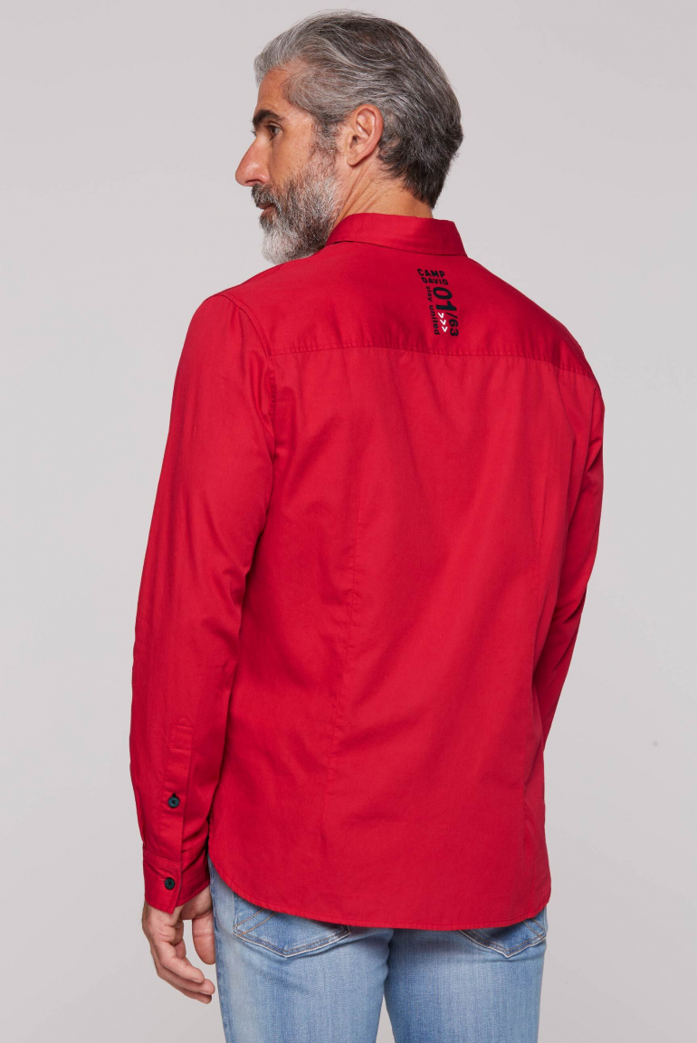 Strukturiertes Langarmhemd mit Rubber Prints