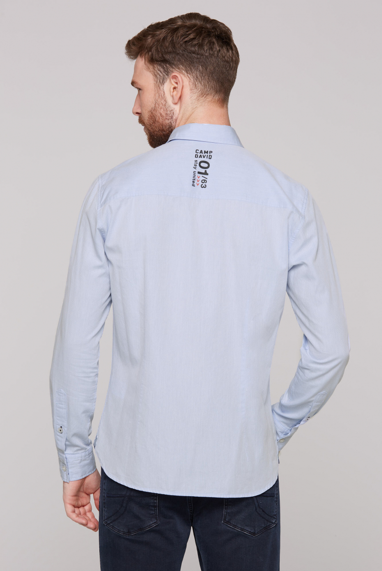 Strukturiertes Langarmhemd mit Rubber Prints