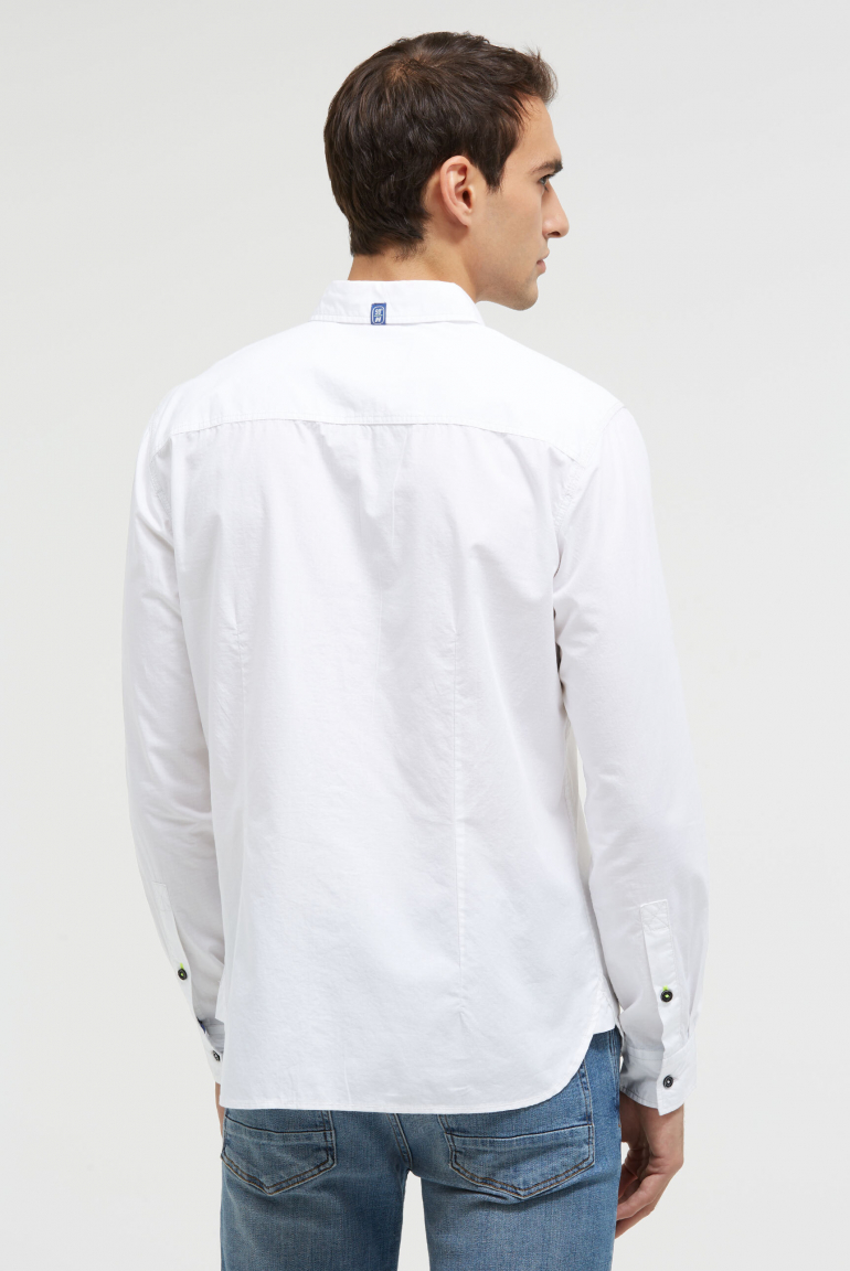 Strukturiertes Langarmhemd mit Used Print